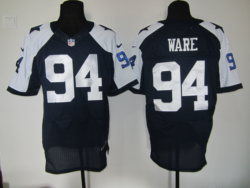 Dallas Cowboys 94 Ware Blue Thankgivings Nike Elite Jersey